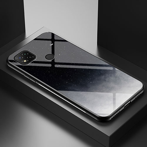Silicone Frame Fashionable Pattern Mirror Case Cover LS1 for Xiaomi POCO C3 Gray