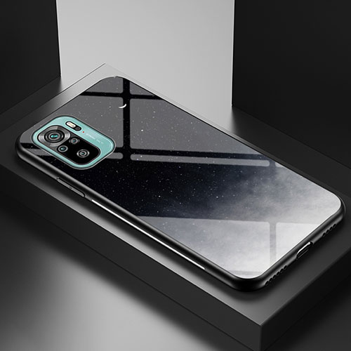 Silicone Frame Fashionable Pattern Mirror Case Cover LS1 for Xiaomi Poco M5S Gray