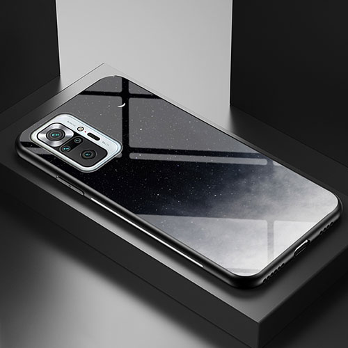 Silicone Frame Fashionable Pattern Mirror Case Cover LS1 for Xiaomi Redmi Note 10 Pro Max Gray