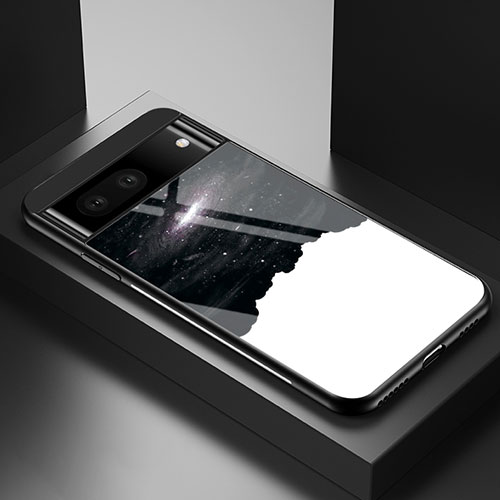 Silicone Frame Fashionable Pattern Mirror Case Cover LS2 for Google Pixel 7a 5G Black