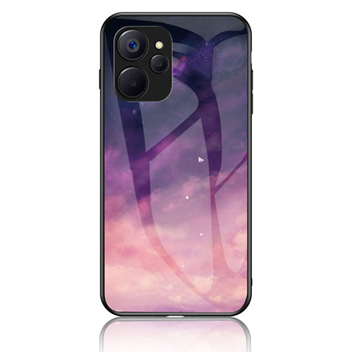 Silicone Frame Fashionable Pattern Mirror Case Cover LS2 for Realme 10T 5G Purple