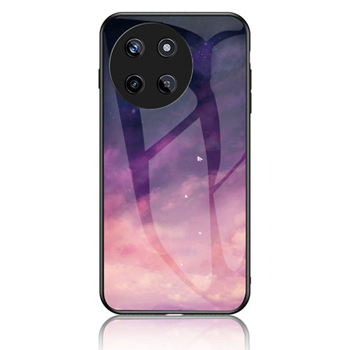 Silicone Frame Fashionable Pattern Mirror Case Cover LS2 for Realme 11 4G Purple