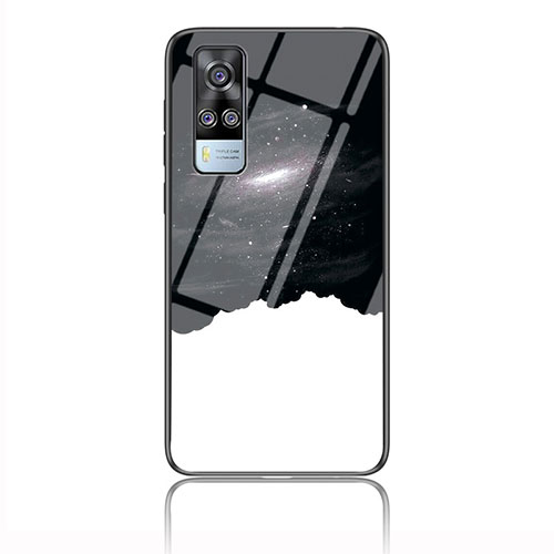 Silicone Frame Fashionable Pattern Mirror Case Cover LS2 for Vivo Y31 (2021) Black