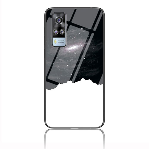 Silicone Frame Fashionable Pattern Mirror Case Cover LS2 for Vivo Y51 (2021) Black