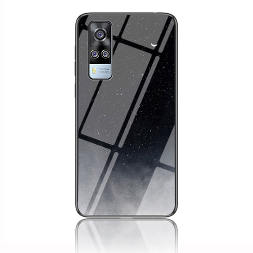 Silicone Frame Fashionable Pattern Mirror Case Cover LS2 for Vivo Y51 (2021) Gray