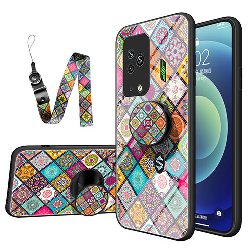 Silicone Frame Fashionable Pattern Mirror Case Cover LS2 for Xiaomi Black Shark 5 Pro 5G Colorful