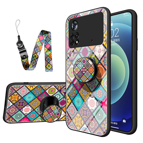 Silicone Frame Fashionable Pattern Mirror Case Cover LS2 for Xiaomi Poco X4 Pro 5G Mixed