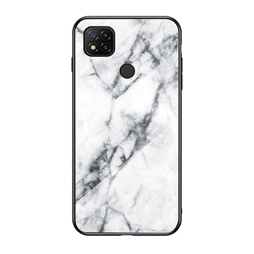 Silicone Frame Fashionable Pattern Mirror Case Cover LS2 for Xiaomi Redmi 9 Activ White