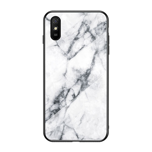 Silicone Frame Fashionable Pattern Mirror Case Cover LS2 for Xiaomi Redmi 9i White