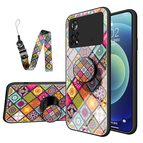 Silicone Frame Fashionable Pattern Mirror Case Cover LS2 for Xiaomi Redmi Note 11E Pro 5G Colorful