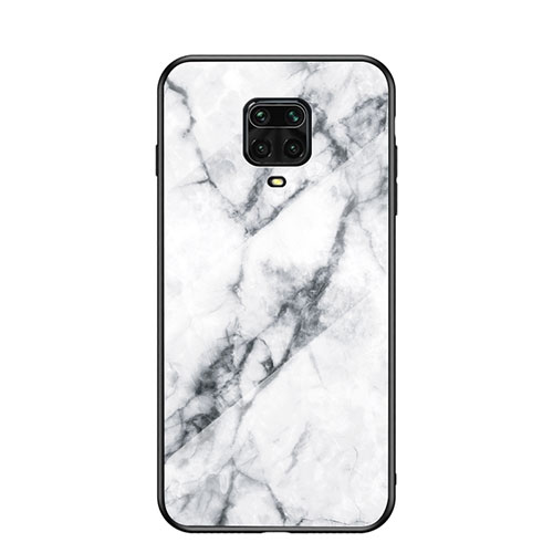 Silicone Frame Fashionable Pattern Mirror Case Cover LS2 for Xiaomi Redmi Note 9 Pro White