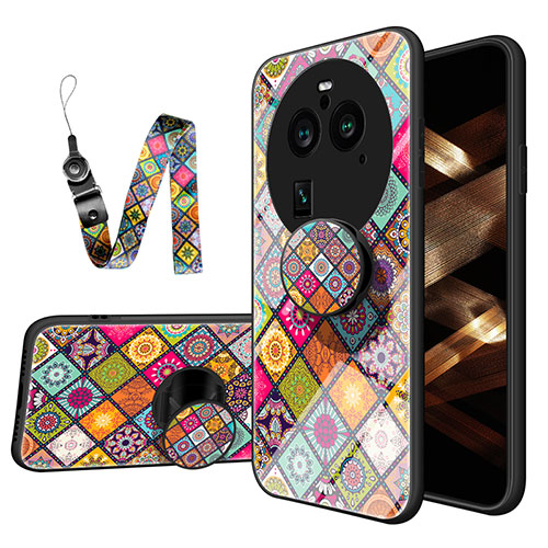 Silicone Frame Fashionable Pattern Mirror Case Cover LS3 for Oppo Find X6 5G Mixed