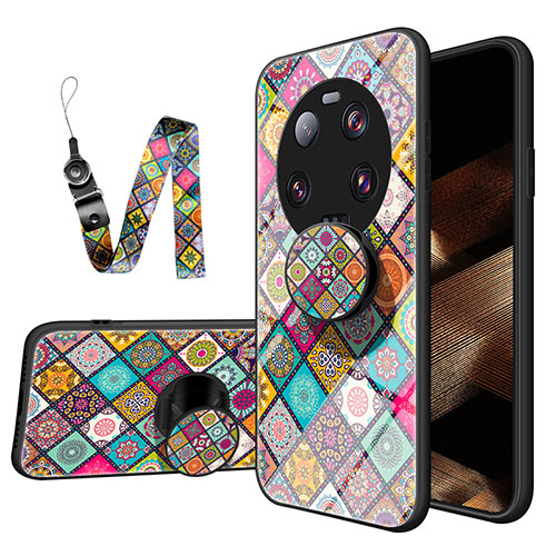 Silicone Frame Fashionable Pattern Mirror Case Cover LS3 for Xiaomi Mi 13 Ultra 5G Mixed