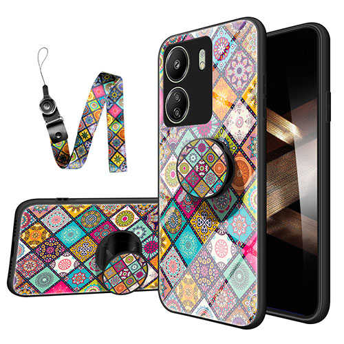 Silicone Frame Fashionable Pattern Mirror Case Cover LS3 for Xiaomi Redmi 13C Colorful