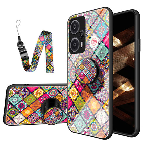 Silicone Frame Fashionable Pattern Mirror Case Cover LS3 for Xiaomi Redmi Note 12 Turbo 5G Mixed