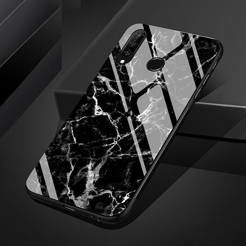 Silicone Frame Fashionable Pattern Mirror Case Cover S01 for Huawei P30 Lite Black