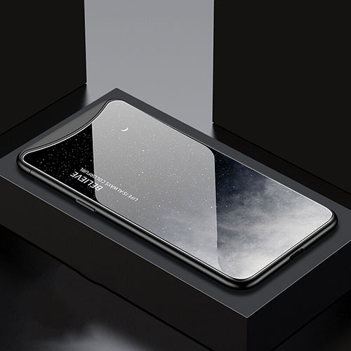 Silicone Frame Fashionable Pattern Mirror Case Cover S01 for Oppo Find X Gray