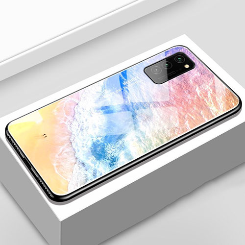 Silicone Frame Fashionable Pattern Mirror Case Cover S02 for Huawei Honor View 30 Pro 5G Orange