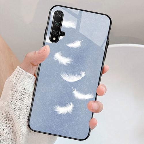 Silicone Frame Fashionable Pattern Mirror Case for Huawei Honor 20S Gray