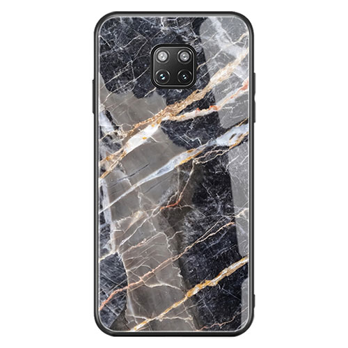 Silicone Frame Fashionable Pattern Mirror Case K01 for Huawei Mate 20 Pro Black