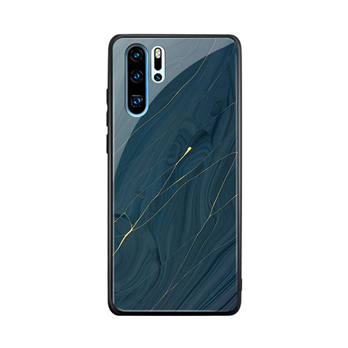 Silicone Frame Fashionable Pattern Mirror Case K01 for Huawei P30 Pro Blue