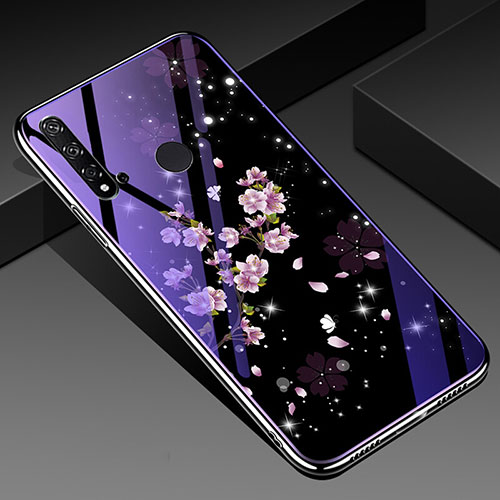 Silicone Frame Flowers Mirror Case Cover for Huawei Nova 5i Mixed