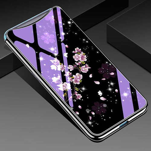 Silicone Frame Flowers Mirror Case Cover for Oppo Find X Super Flash Edition Mixed