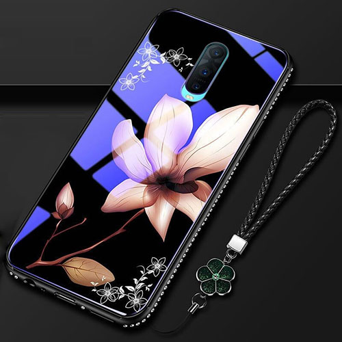 Silicone Frame Flowers Mirror Case Cover S01 for Oppo R17 Pro Brown