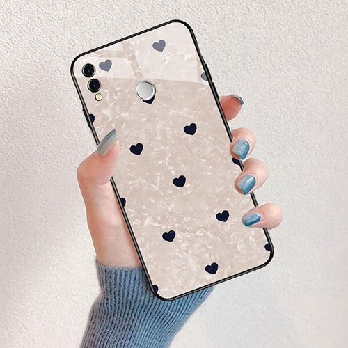 Silicone Frame Love Heart Mirror Case for Huawei Honor 8X Black