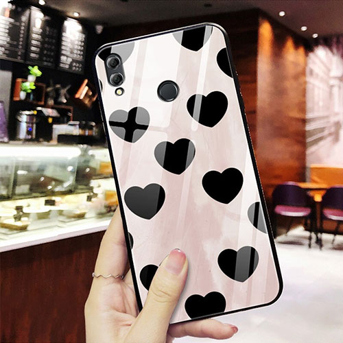 Silicone Frame Love Heart Mirror Case S03 for Huawei Honor 8X Red