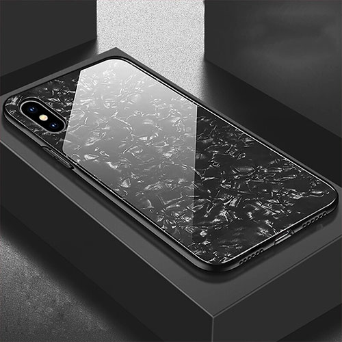 Silicone Frame Mirror Case Cover for Apple iPhone Xs Black