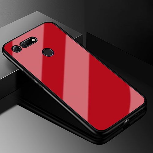 Silicone Frame Mirror Case Cover for Huawei Honor View 20 Red