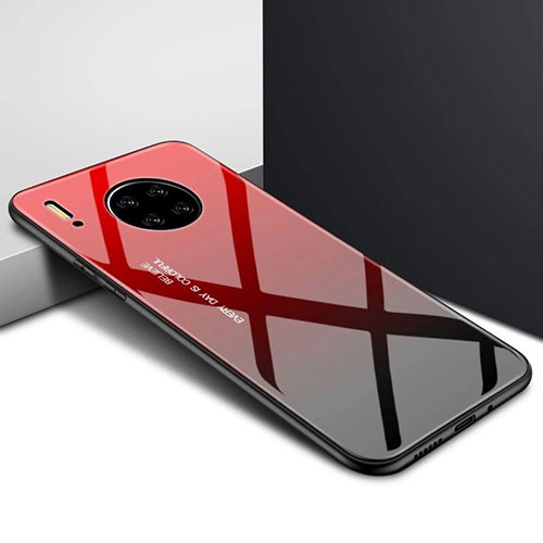 Silicone Frame Mirror Case Cover for Huawei Mate 30 Pro Red