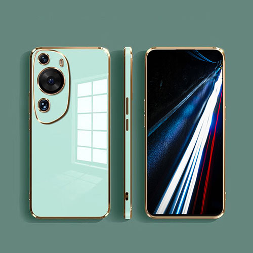 Silicone Frame Mirror Case Cover for Huawei P60 Art Green