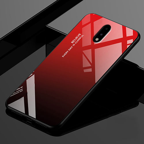 Silicone Frame Mirror Case Cover for OnePlus 7 Red