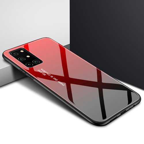 Silicone Frame Mirror Case Cover for OnePlus 8T 5G Red