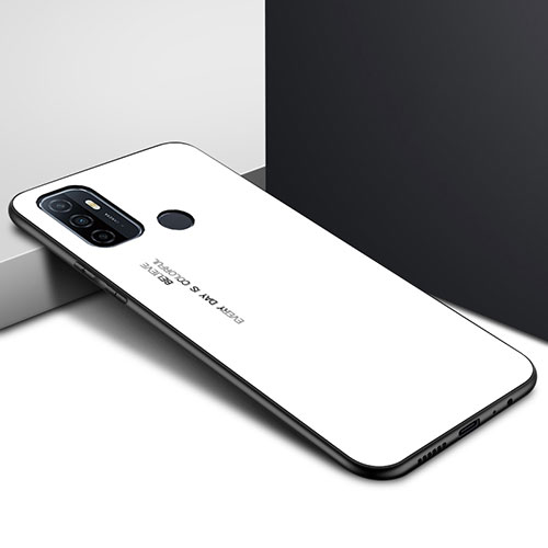 Silicone Frame Mirror Case Cover for Oppo A11s White