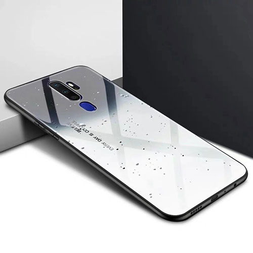 Silicone Frame Mirror Case Cover for Oppo A11X Gray