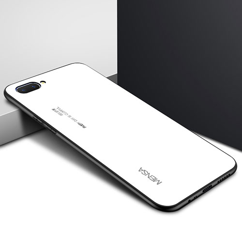 Silicone Frame Mirror Case Cover for Oppo A12e White