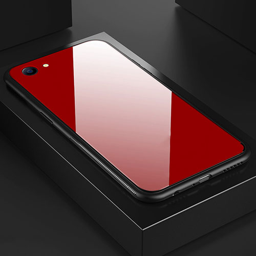 Silicone Frame Mirror Case Cover for Oppo A3 Red