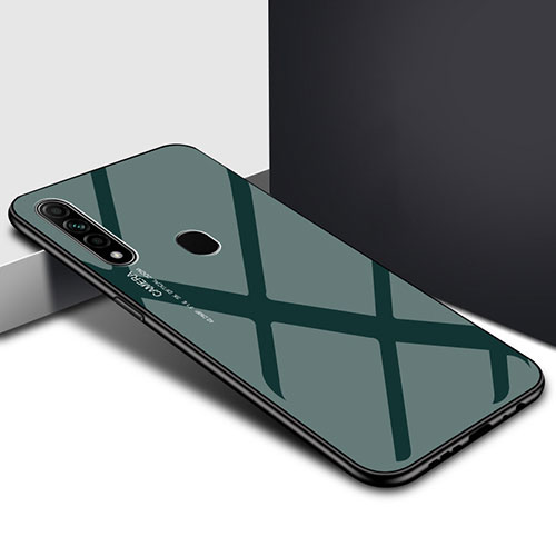 Silicone Frame Mirror Case Cover for Oppo A31 Green