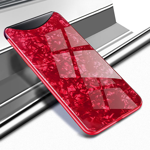 Silicone Frame Mirror Case Cover for Oppo Find X Red