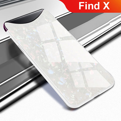 Silicone Frame Mirror Case Cover for Oppo Find X White