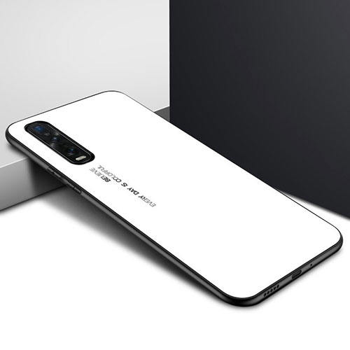 Silicone Frame Mirror Case Cover for Oppo Find X2 White