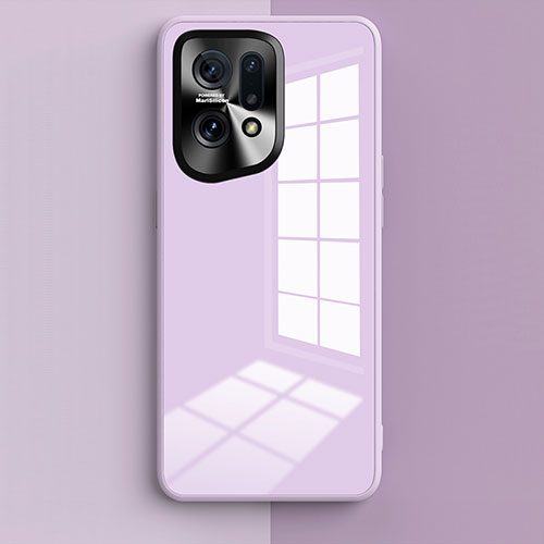 Silicone Frame Mirror Case Cover for Oppo Find X5 Pro 5G Clove Purple