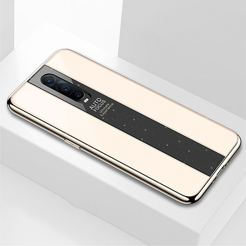 Silicone Frame Mirror Case Cover for Oppo R17 Pro Gold