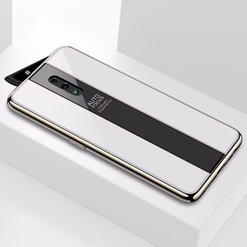 Silicone Frame Mirror Case Cover for Oppo Reno White