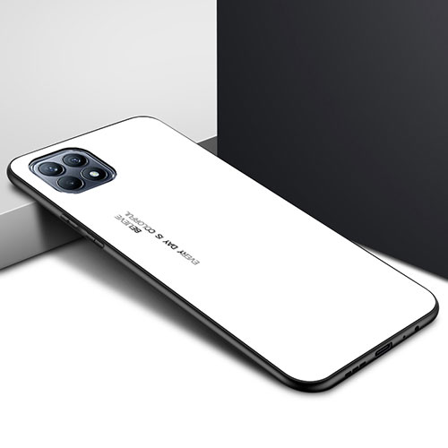 Silicone Frame Mirror Case Cover for Oppo Reno4 SE 5G White