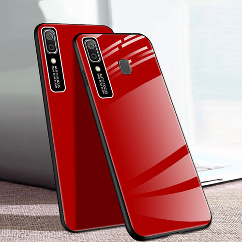 Silicone Frame Mirror Case Cover for Samsung Galaxy A20e Red