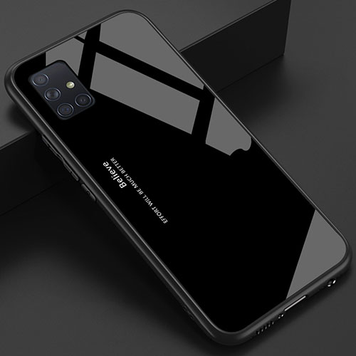 Silicone Frame Mirror Case Cover for Samsung Galaxy M40S Black